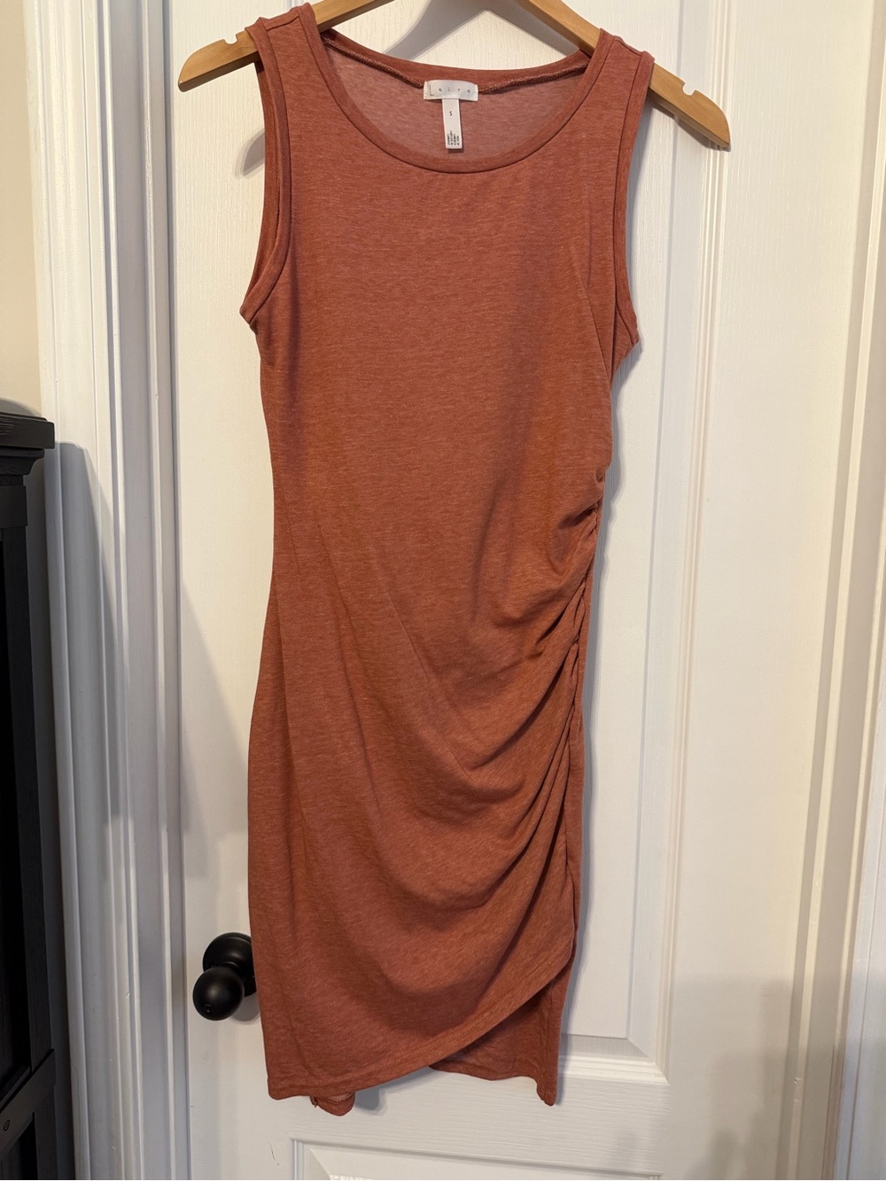 Leith Rust Ruched Tank Midi Dress Size Small